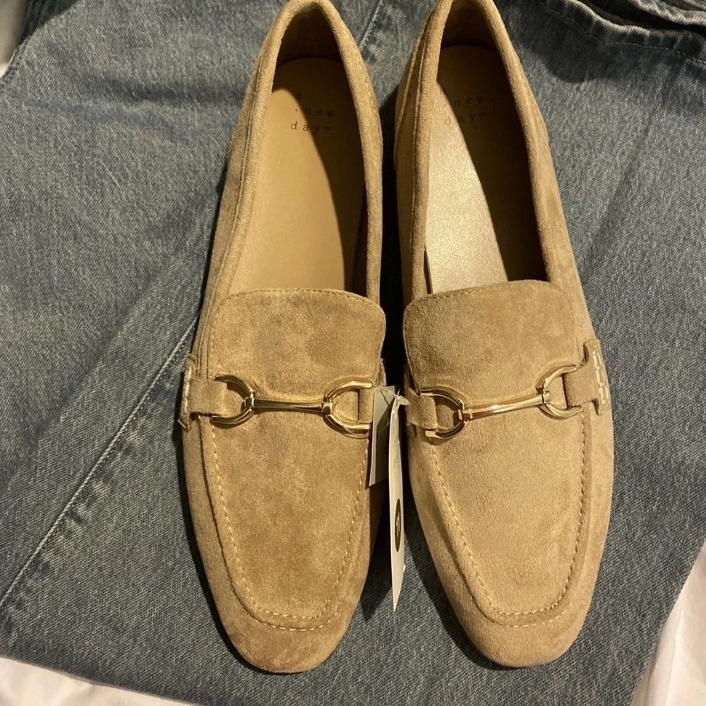 a new day Beige Suede Loafers NEW Comfortable Memory Foam